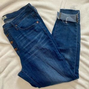 Madewell 9” Mid-Rise Button Up Skinny Jeans size 32